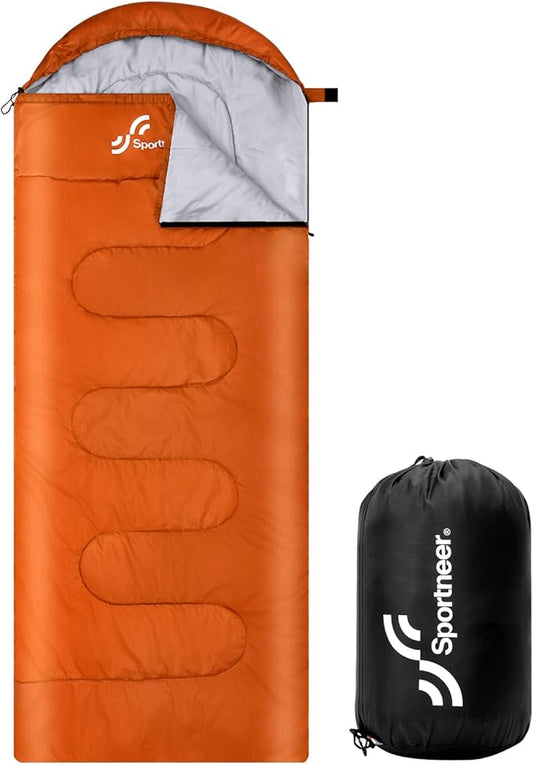 Sportneer Sleeping Bags for Adults, Warm & Cold Weather Sleeping Bag for Adults Kids Boys Girls - Lightweight Compact Camping Gear Equipment, Traveling, Backpacking, Hiking