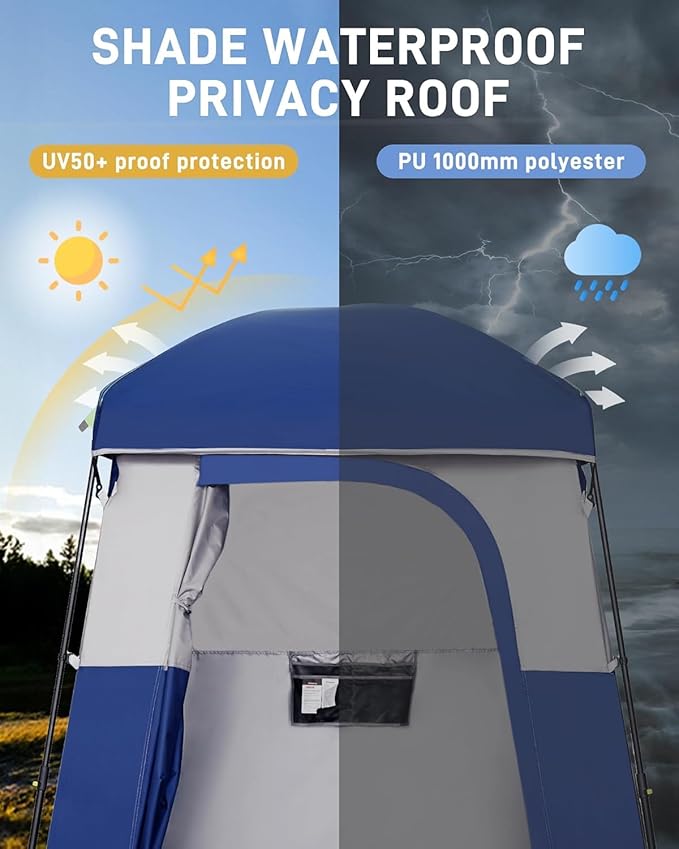 KingCamp Shower Tent, Portable Privacy Tent Outdoor Camping 1/2 Room Toilet Tents with Shower Bag & Dressing Room for Travel Beach Tailgate