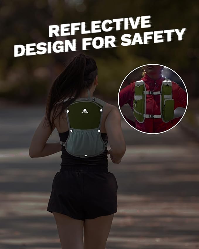 Running Vest for Women and Men, Hydration Backpack for Runners, Trail, Hiking, Biking and Walking, with Front Phone Holder, Adjustable Chest and Waist Strap