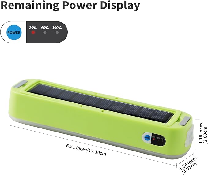 Solar Rechargeable Camping Lantern - 2000 Lumens, 4 Light Modes, Portable Power Bank (Green)