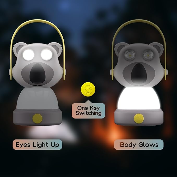 Kids Camping Lanterns, Battery Powered Night Light for Emergency, Hurricane, Lightweight Tent Lamp (Koala)