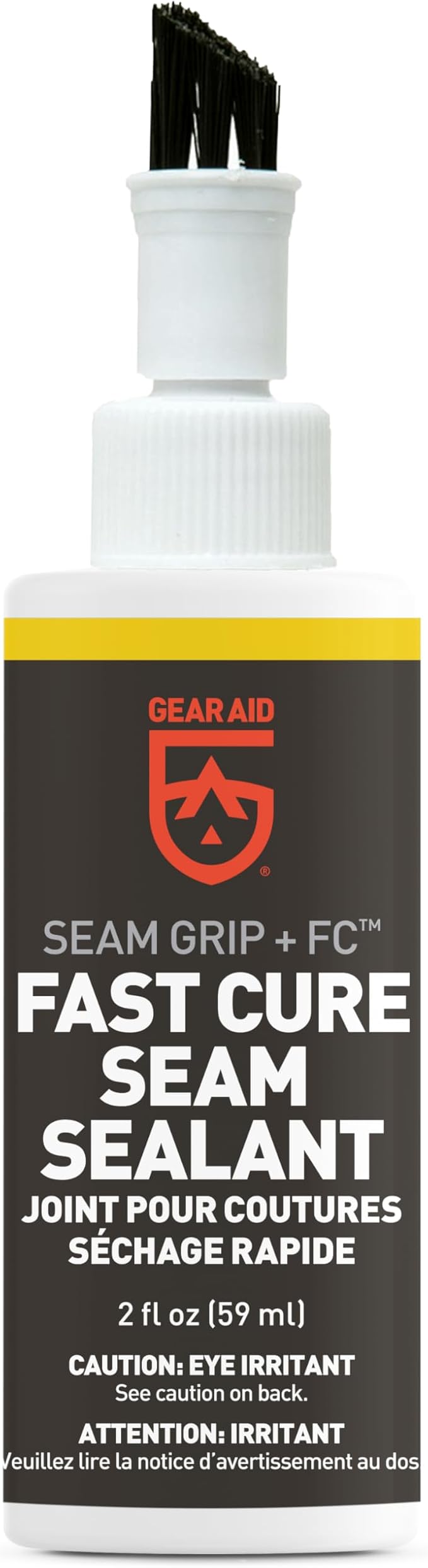 GEAR AID Seam Grip FC Fast Cure Sealant for Sealing Seams on Tents, Rainflies, Shelters, Awnings, Tarps and Pop-ups Made of Nylon, Vinyl, Clear, 2 fl oz