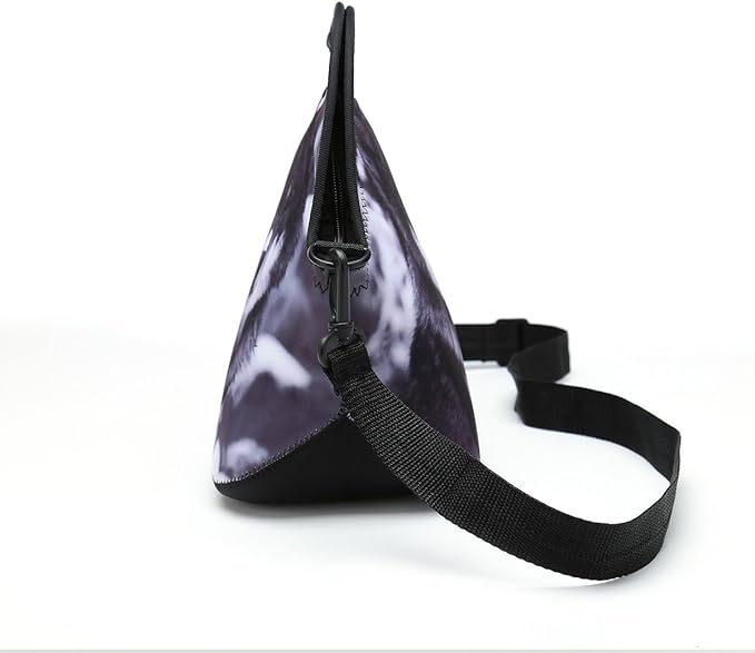 Insulated Neoprene Lunch Bag Removable Shoulder Strap Reusable Thermal Thick Lunch Tote Bags For Women,Teens,Girls,Kids,Baby,Adults-Lunch Boxes For Outdoors,Work,Office,School (Snow Wolf)