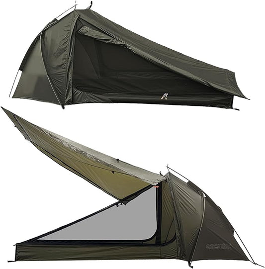 Onewind Ultralight One Person Tent, Waterproof Backpacking Tent with Rainfly Mesh Poles Easy Setup for 3 Season Camping Hiking Backpacking Fishing