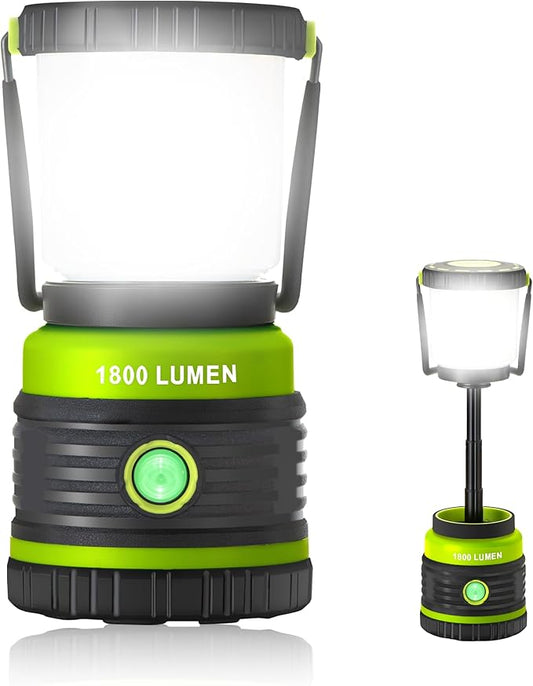 Camping Lantern Rechargeable Telescopic Camping Light,1800LM, 4400mAh IPX5 Waterproof Tent Lights, 4 Light Modes, Portable Flashlight for Power Outages, Emergency, Hurricane, Hiking