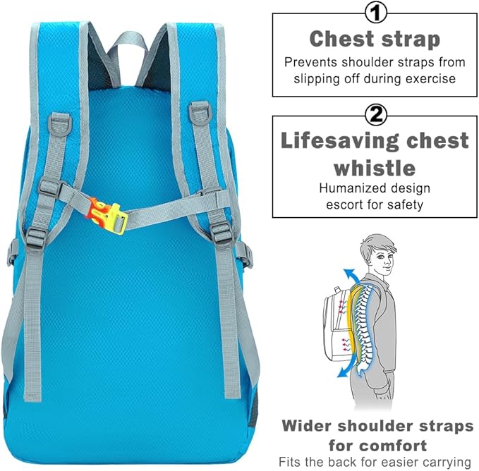 WEREWOLVES 20/35L Lightweight Hiking Backpack, Ultralight Water Resistant Packable Daypack for Women Men