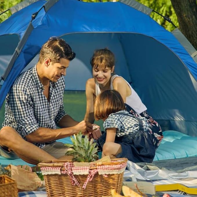 2-Person Pop-Up Camping Tent – Instant Setup, Water-Resistant, Lightweight Dome with Dual Mesh Doors & Extensible Porch – Ideal for Beach, Hiking & Backpacking