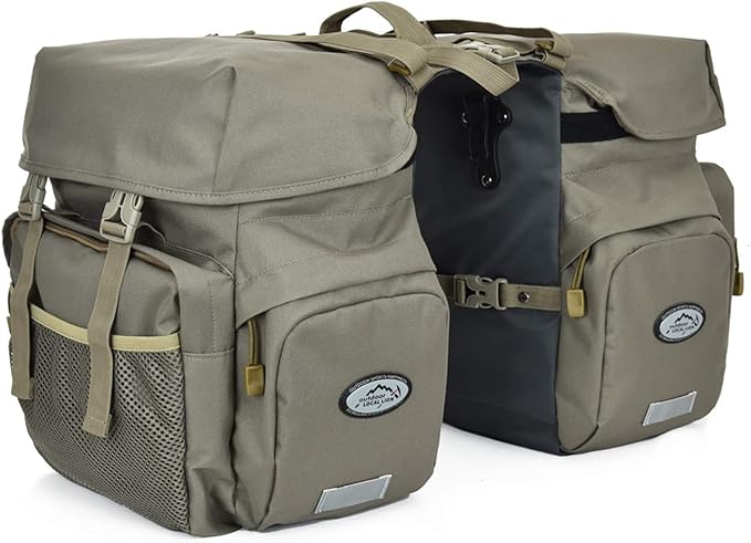 50L Bike Panniers Bicycle Commuting Bag Waterproof Saddle Bags with Rain Cover for Bicycle Rear Rack Carrier, Support for Width Less Than 7 inches Bike Rack