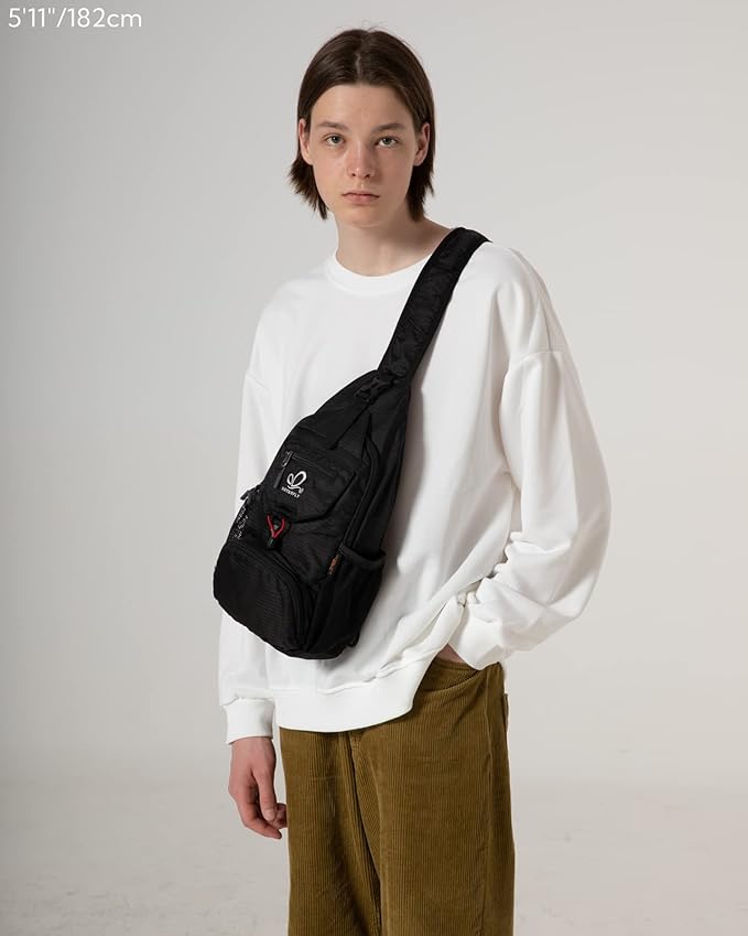 WATERFLY Packable Small Crossbody Sling Backpack Shoulder Chest Bag Daypack for Hiking Traveling