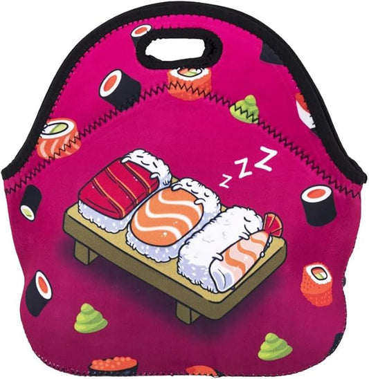 Violet Mist Neoprene Lunch Bag Washable Cute Sushi lunch HandBags Tote Reusable Thermal Insulated Lunch Bag Tote Cooler Lighweight lunch bag for Women Work Picnic Thanksgiving Christmas Gift