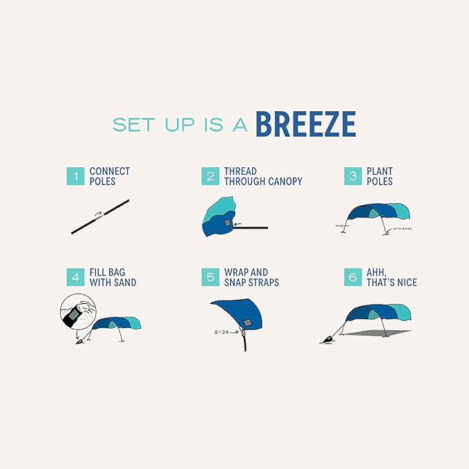 New Shibumi Shade® Mini with Quiet Canopy, The Original Wind-Powered® Beach Shade, Provides 75 Sq. Ft. of Shade, Weighs Only 2 lbs, Sets up in 2 Minutes. World's Best Beach Shade.