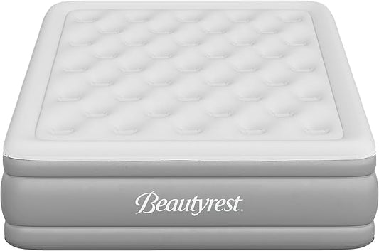 Beautyrest Skyrise Full Size Air Mattress with Coil Beam Construction, Edge Support with External Pump and Puncture Resistant Vinyl for Guests and Camping