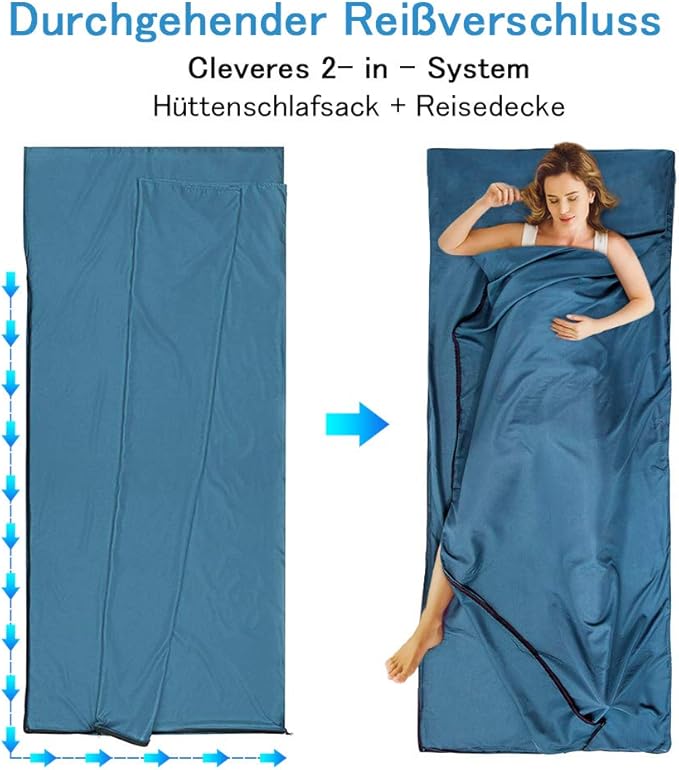 Sleeping Bag Liner,Travel Sheets & Adult Sleep Sack & Self Tan Sleep Sack for Backpacking,Hotel, Hostels, Lightweight Single Camping Sleep Pod