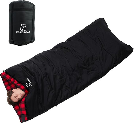 Zero Degree Sleeping Bag for Adults 100% Cotton Flannel Tall and Big