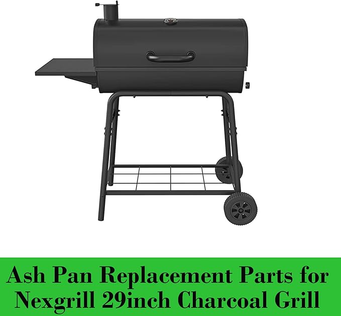 26 Inch Ash Pan Replacement Parts for Nexgrill ‎810-0029C Charcoal Grills, Heavy Duty Steel Gray Coating Ash Pan/Drip Pan for Nexgrill Charcoal 29inch Grills 810-0029C, 26" Drip Pan