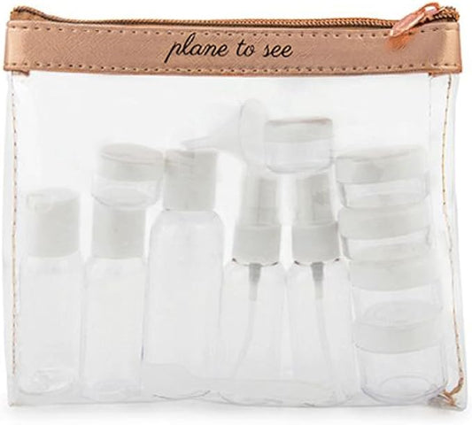MIAMICA Women's Clear Travel Bottle Kit