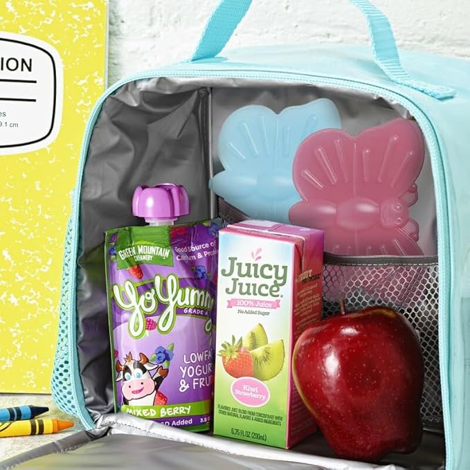 Fit & Fresh Cool Coolers Kids Lunch Box Ice Packs, Slim Ice Packs for Lunch Bags, Lunch Ice Packs Reusable-Multicolored 12 Pack Butterfly