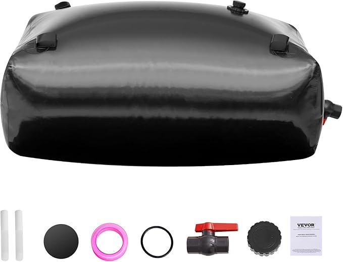 VEVOR 330L/87.17 Gallon Water Storage Bladder, RV Water Tank, 1000D PVC Collapsible Water Storage Containers, Large Capacity Soft Water Bag, Portable Water Bladder,Camping, Emergency Water Supply