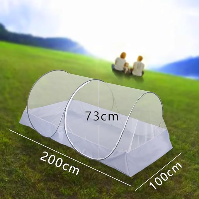 Mengersi Mosquito Net Foldable Pop Up Travel Tent,Bed Canopy Camping Mosquito Net for Travel Bedroom and Outdoor Trip,Twin Size Bed (Gray)