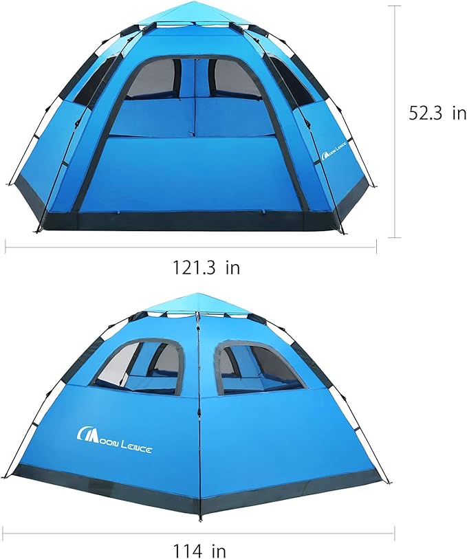 Moon Lence Instant Pop Up Tent Family Camping Tent 4-5 Person Portable Tent Automatic Tent Waterproof Windproof for Camping Hiking Mountaineering