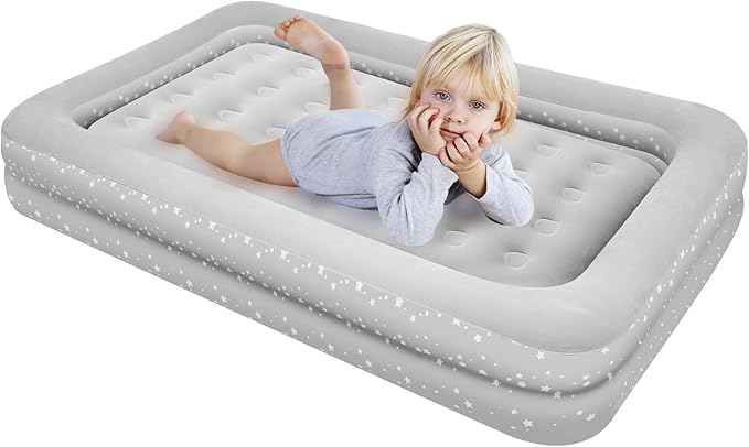 Air Mattress for Kids 4-7 Year Old:Toddler Travel Bed with Sides, Portable Children's Inflatable Beds with Smooth Plush Surfaces for Travel, Hotels, Camping and Grandparents' Homes Gary
