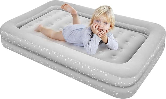 Air Mattress for Kids 4-7 Year Old:Toddler Travel Bed with Sides, Portable Children's Inflatable Beds with Smooth Plush Surfaces for Travel, Hotels, Camping and Grandparents' Homes Gary