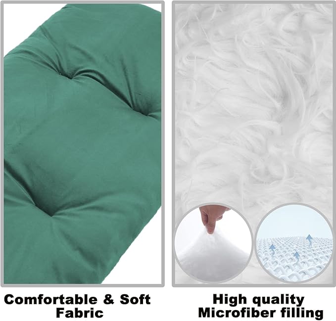 Gehannah Thick Camping Sleeping Pad, Soft Comfortable Microfiber Camping Cot Pads for Adults, Lightweight Foldable Sleeping mats for Traveling Hiking Backpacking Traveling