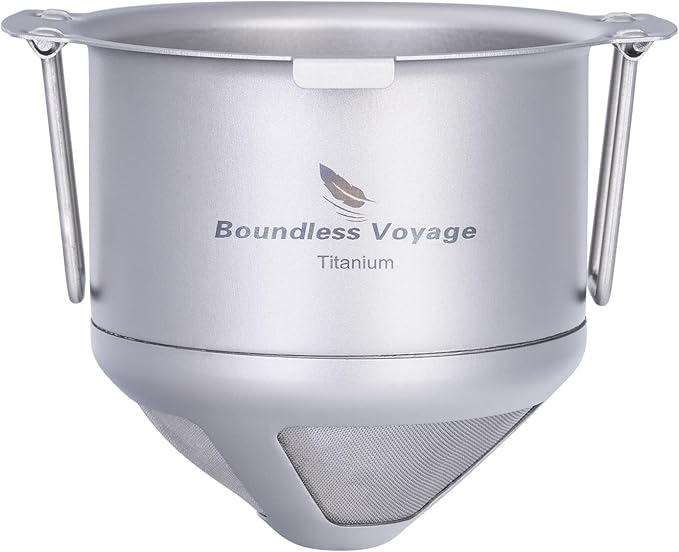 Boundless Voyage Titanium Coffee Drip Filter Reusable Pour-Over Coffee Filters Ultralight Portable Folding Hanging Ear Mini Hand Brewed Coffee Strainer