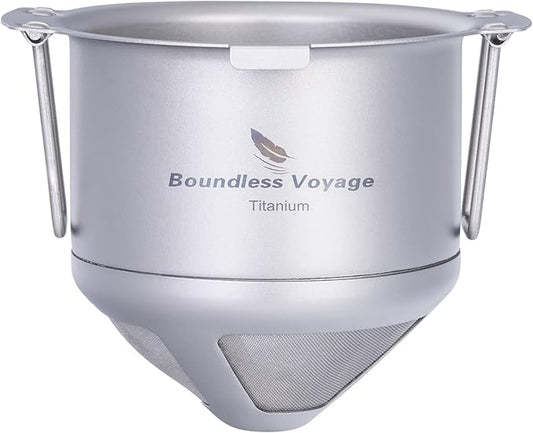 Boundless Voyage Titanium Coffee Drip Filter Reusable Pour-Over Coffee Filters Ultralight Portable Folding Hanging Ear Mini Hand Brewed Coffee Strainer
