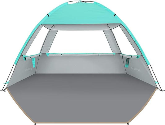 Venustas Beach Tent Sun Shelter for 3-10 Person, UPF 50+ UV Protection Canopy, Lightweight and Easy Setup Cabana, Portable Beach Shade