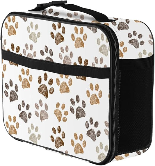 Paw Print Lunch Bag Reusable Insulated Lunch Box Keep Food Cooler Thermal Lunch Tote for Women Men