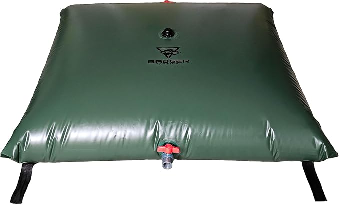 130 Gallon Water Bladder/Food Grade/Water Tank-Includes Brass Fittings for Quick Garden Hose Connection-Emergency Water Storage/Camping Gear/Survival Kit