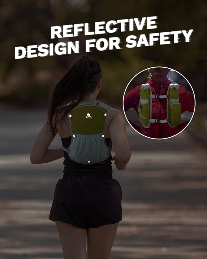 Running Vest for Women and Men, Hydration Backpack for Runners, Trail, Hiking, Biking and Walking, with Front Phone Holder, Adjustable Chest and Waist Strap