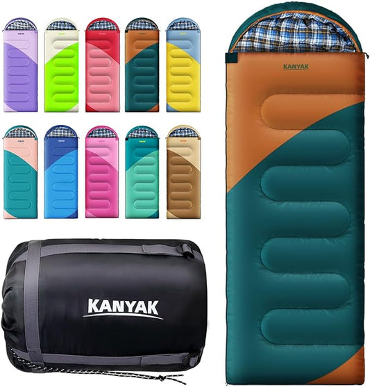 Camping Sleeping Bag, 32℉ Sleeping Bags for Adults Kids Teens Cold Weather Warm Sleeping Bag Winter for 3-4 Season Camping, Camping Gear Equipment, Traveling, and Outdoors