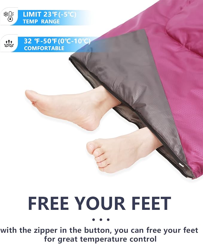 Sleeping Bags for Adults Backpacking Lightweight Waterproof- Cold Weather Sleeping Bag for Girls Boys Mens for Warm Camping Hiking Outdoor Travel Hunting with Compression Bags