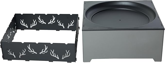 21.5 Inch Outdoor Wood Burning Fire Pit, Bonfire Grill for Patio and Backyard, Outdoor Portable Fireplace with Flame Panel - Flint Gray