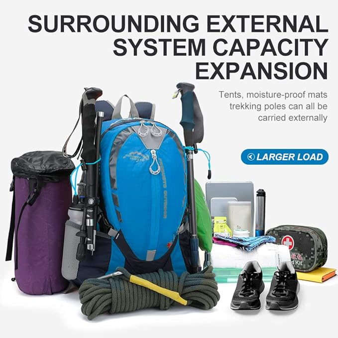 INOXTO Small Hiking Backpack with 2L Water Bladder and Rain Cover, 25L Hydration Daypack for Travel, Cycling, Camping, Outdoor