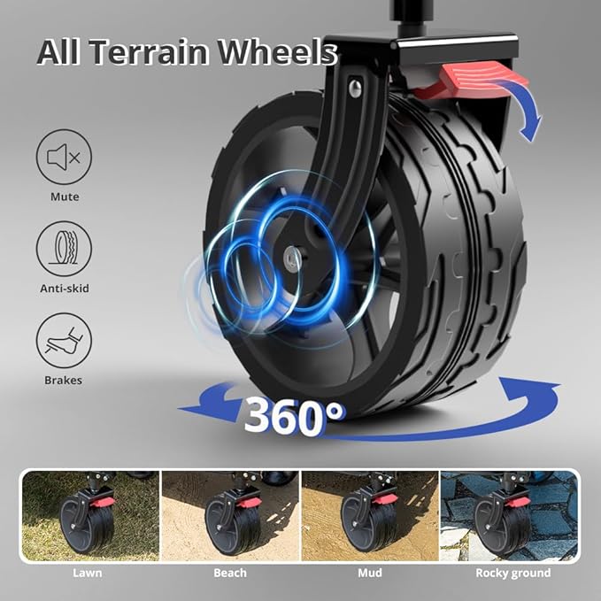 220L Collapsible Wagon with Big Wheels - Heavy Duty Utility Foldable Cart, All-Terrain Wheel & Drink Holders Portable Grocery Carts for Outdoor, Travel, Camping, Beach, Garden,Fishing