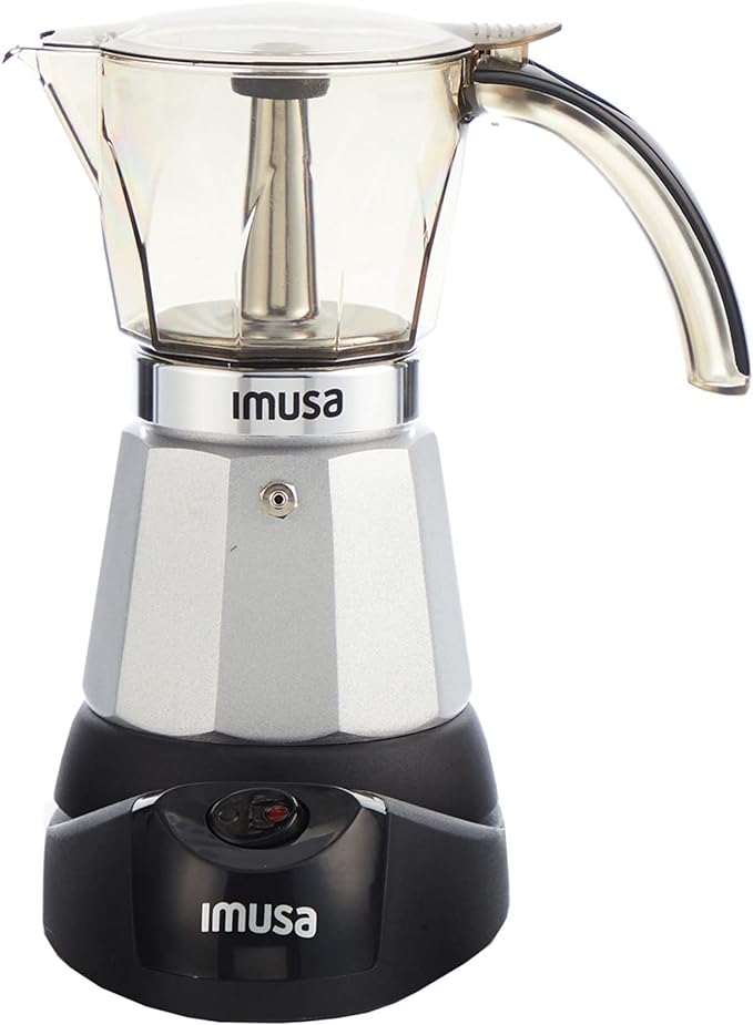 Imusa 6 or 3cup Electric Espresso Maker, Silver