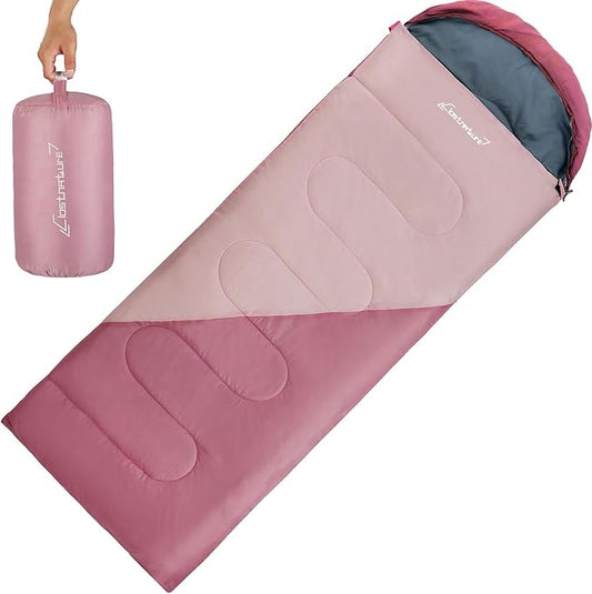 Clostnature Sleeping Bag for Adults and Kids - Lightweight Camping Sleeping Bag for Girls, Boys, Youths, Ultralight Backpacking Sleeping Bag for Cold Weather - Compression Sack Included(Left Zipper)