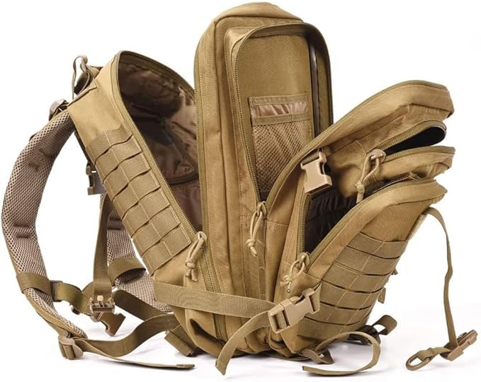 Military Tactical Assault Pack Backpack Army Molle Bug Out Bag Backpacks Small Rucksack for Outdoor Hiking Camping Trekking Hunting Brown