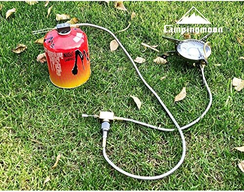 CAMPINGMOON 27.6-inch Multi-Function Gas Hose for EN417 Lindal Valve Screw-on Type Canister and Device Z21-70