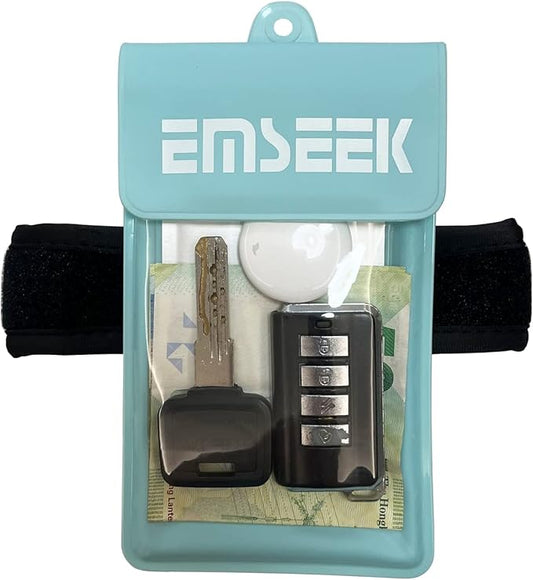 Armband Waterproof wallet Floating Surf Car Key Fob Case Beach dry bag ankle Waterproof Pouch Holder For GPS Key Money Credit Vaccine Card Driver License ID Badge (Light Green)