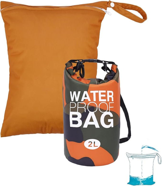 babygoal Waterproof Wet Bag and Dry Bag, Roll Top Waterproof 2L Backpack Sack for Travel,Swimming,Kayaking, Beach, Rafting, Boating, Hiking, Camping and Fishing