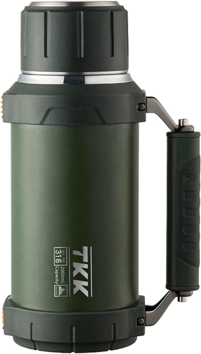 Large Coffee Thermoses for Hot Drinks Stainless Steel Thermoses 2QT 64oz Vacuum Insulated Bottle With Cup Handle Keeps Liquids Hot And Cold For Up To 24 For Outdoor Gathering Camping