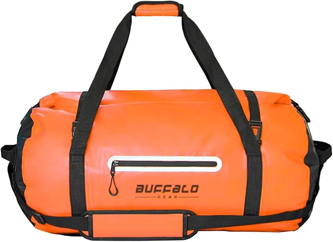 Buffalo Gear Waterproof Duffle Bag 40L 60L 80L Roll-top Dry Bag Heavy Duty Waterproof Duffel Travel Bag for Kayaking Rafting Boating Fishing Camping