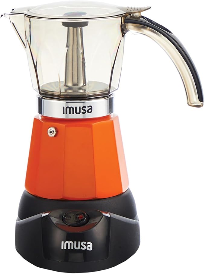 IMUSA 6 or 3cup Electric Espresso Maker, Orange