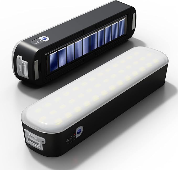 Solar Rechargeable Camping Lantern, 4800mAh Power Bank, 1500 Lumens, 4 Light Modes LED Lantern for Car, Home, Outage, Attic, Garage, Backyard and More (Black × 1pcs)