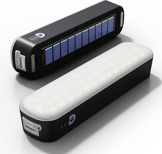 Solar Rechargeable Camping Lantern, 4800mAh Power Bank, 1500 Lumens, 4 Light Modes LED Lantern for Car, Home, Outage, Attic, Garage, Backyard and More (Black × 1pcs)