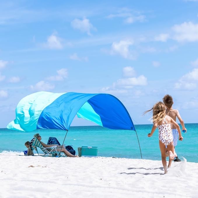New Shibumi Shade® Classic with Quiet Canopy, The Original Wind-Powered® Beach Shade, Provides 150 Sq. Ft. of Shade, Weighs Only 4 lbs, Sets up in 3 Minutes. World's Best Beach Shade.